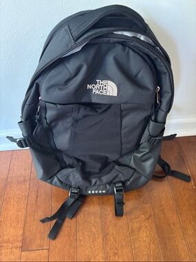 The North Face Recon Backpack - Black with Gold Accents